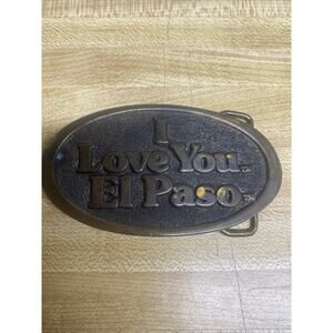 Vintage El Paso Belt Buckle 1970s Adezy Brass Cowboy Accessory